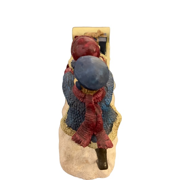 2 Sets Cracker Barrel Figurines Children Playing in Snow 4.25" High Detailed - Picture 6 of 9